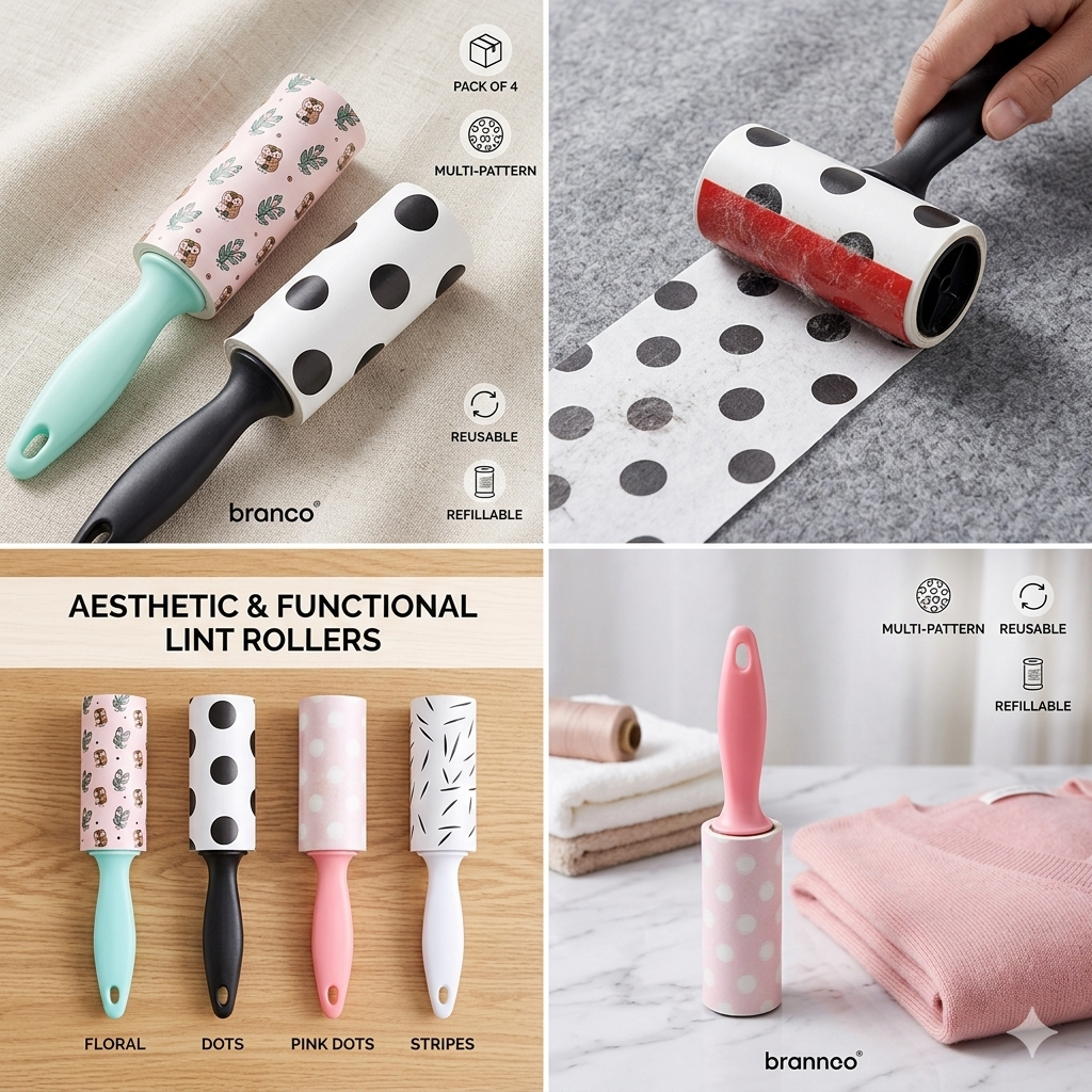 Pack de 4 Mini Rodillos Quita Pelusa con Diseños Estéticos