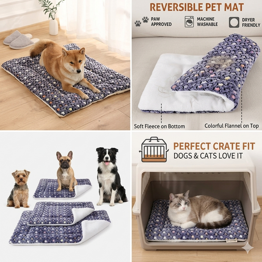 Tapete Acolchado Reversible para Perros y Gatos – Confort Premium