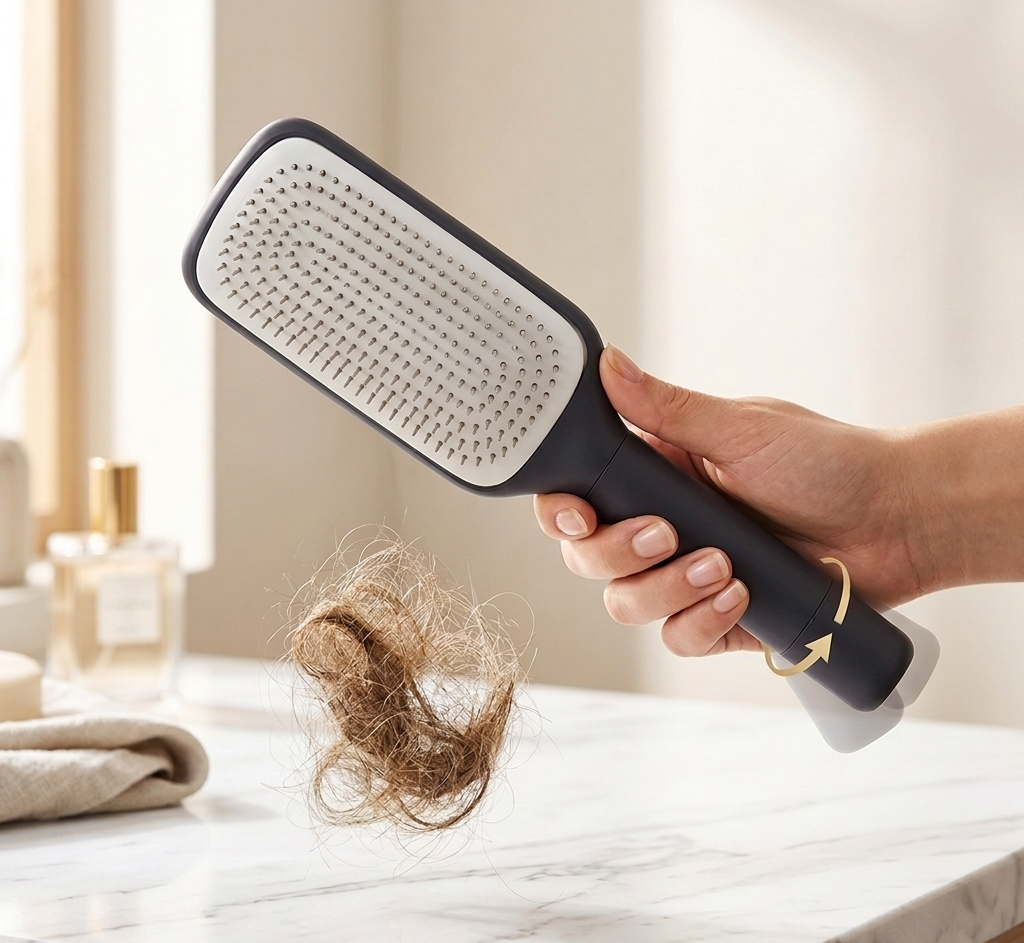 Cepillo de pelo autolimpiante